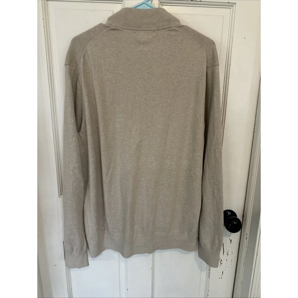 BANANA REPUBLIC Cotton Cashmere Full Zipper Cardigan‎ Beige SZ LARGE